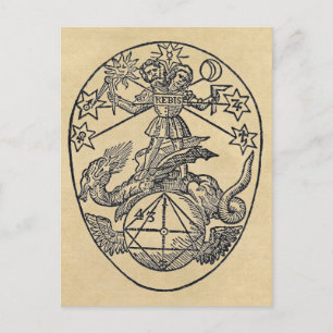 Postal Rebis - Duality Sepia Postcard