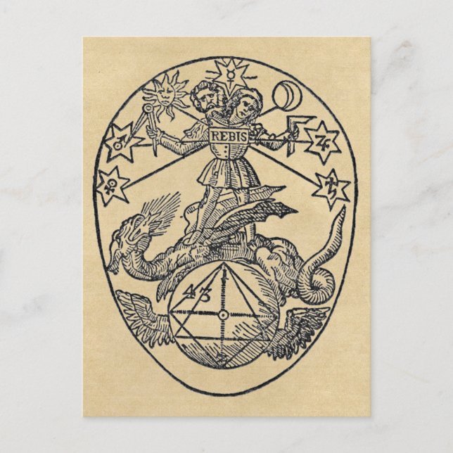 Postal Rebis - Duality Sepia Postcard (Anverso)