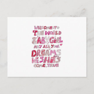 Postal Recepción a la niña del mundo