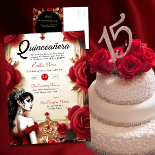 Postal Recepción de la ceremonia de vestir de la quinceañ