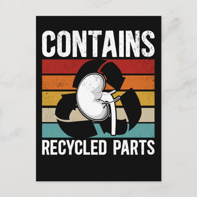 Postal Receptor de órgano Cute Trasplante de riñón (Anverso)