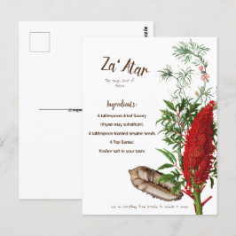 Postal Receta árabe de especias Za'atar
