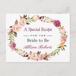 Postal Receta Boho Boho Floral Wreath Bohemian Bridal Sho
