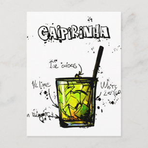 Postal Receta Caipirinia del cóctel