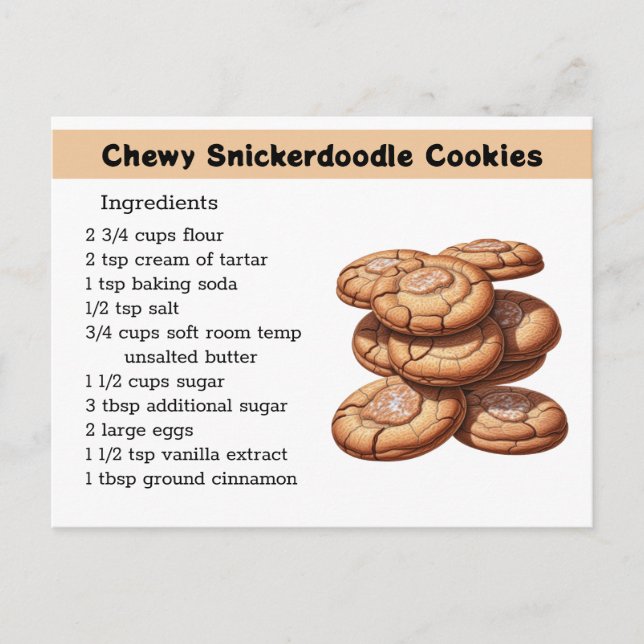 Postal Receta Chewy Snickedoodle Cookies (Anverso)