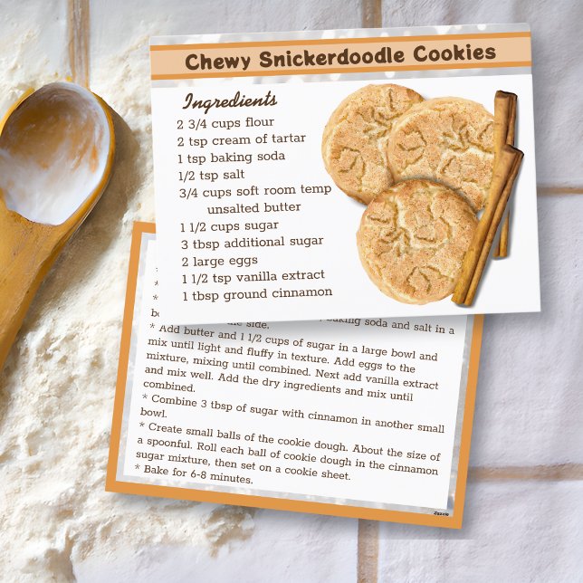 Postal Receta Chewy Snickedoodle Cookies (Subido por el creador)