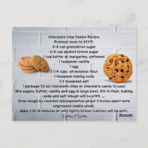 Postal Receta Cocina Chef Comida cena Destino de la comid