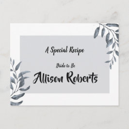 Postal Receta de Baby Shower de Eucalipto Azul Polvorient