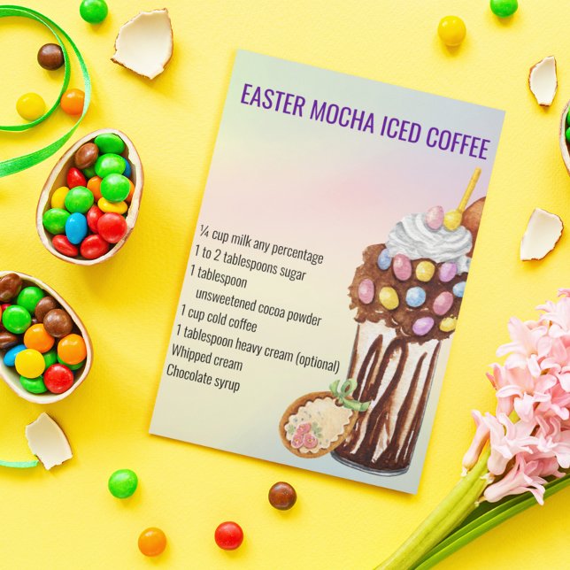 Postal Receta de bebida de Mocha de la Primavera de Pascu (Subido por el creador)