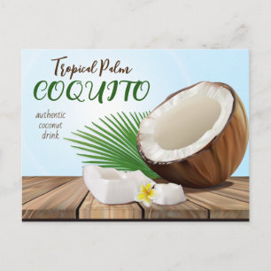 Postal Receta de Bebida Tropical de Coco Coquito