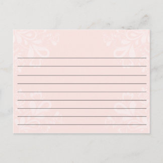 Postal Receta de boda Swirls rosa