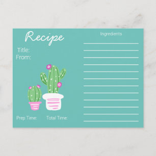 Postal Receta de cactus a la moda
