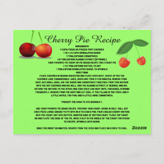 Postal Receta de cerezo Frutas Dulces de postre Cocina