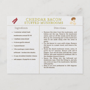 Postal Receta de champiñones rellenos con queso cheddar y