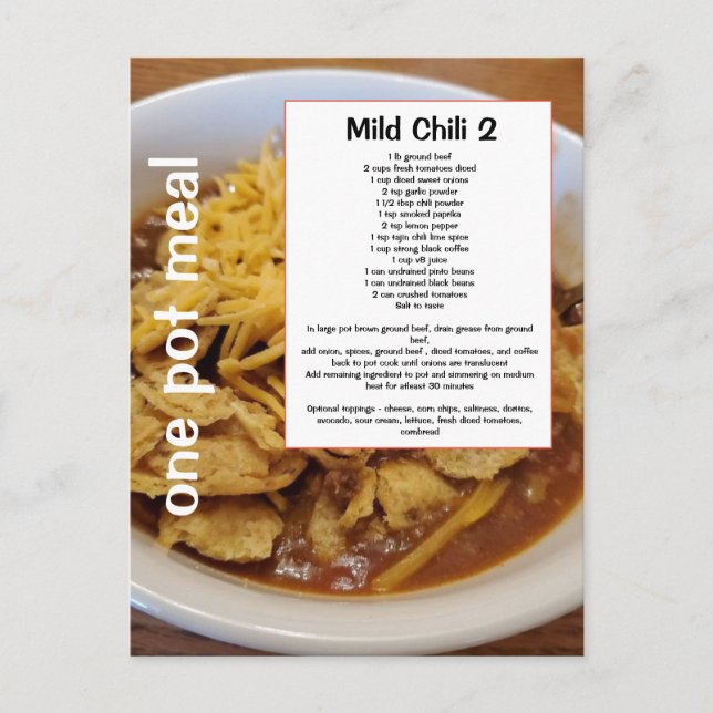 Postal Receta de chile milf con un ingrediente secretoPos (Anverso)