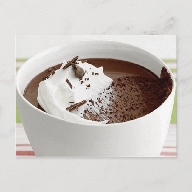 Postal Receta de chocolate con crema (Anverso)