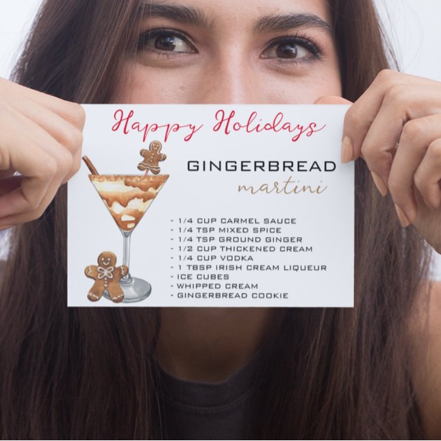 Postal Receta de cóctel de Martini de Navidad con jengibr (Subido por el creador)