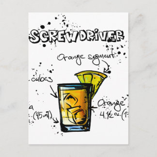 Postal Receta de cóctel para destornillador