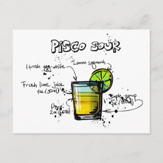 Postal Receta de cóctel Pisco Sour
