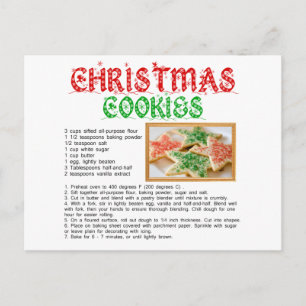 Postal Receta de cookies de navidades