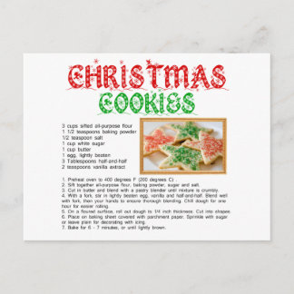 Postal Receta de cookies de navidades