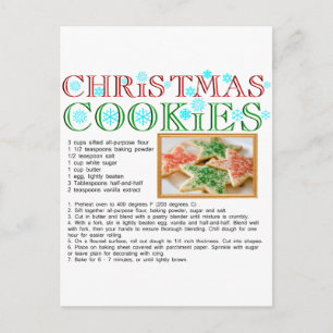 Postal Receta de cookies de navidades
