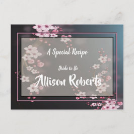 Postal Receta de Desayuno Nupcial Geométrico Flor de Cere