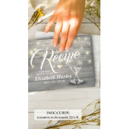 Postal Receta de ducha de novia Champán Gafas de madera L