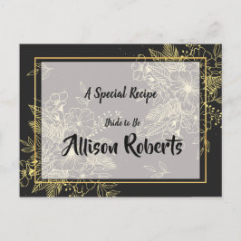 Postal Receta de Ducha de Novia de Rosas Doradas