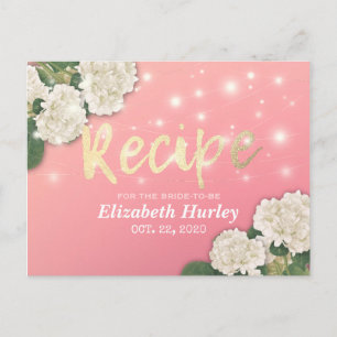 Postal Receta de ducha de novia Hydrangea Floral String L