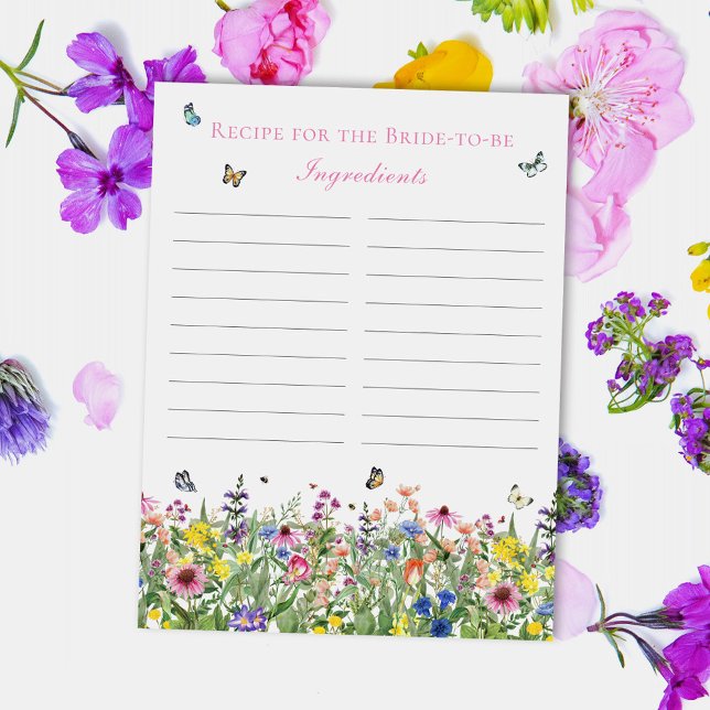 Postal Receta De Flor Y Mariposas Para La Novia (Subido por el creador)