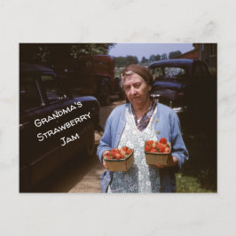 Postal Receta de fresa de la abuela fresca fresa vieja
