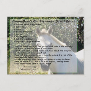 Postal Receta de frijol a la moda