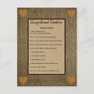 Postal Receta de galletas de jengibre - Pepparkaka
