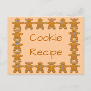 Postal Receta de galletas~Gingerbread~Personalizar