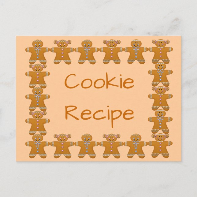 Postal Receta de galletas~Gingerbread~Personalizar (Anverso)