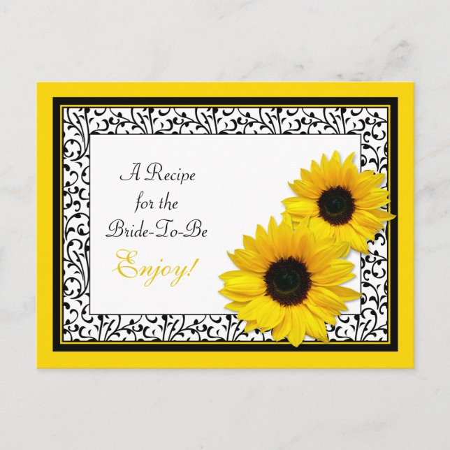 Postal Receta de girasol para la novia (Anverso)