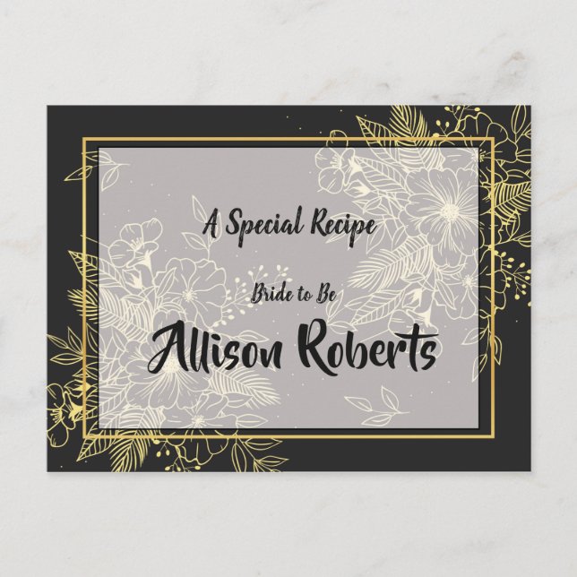 Postal Receta de Golden Roses para la Fiesta de Despedida (Anverso)