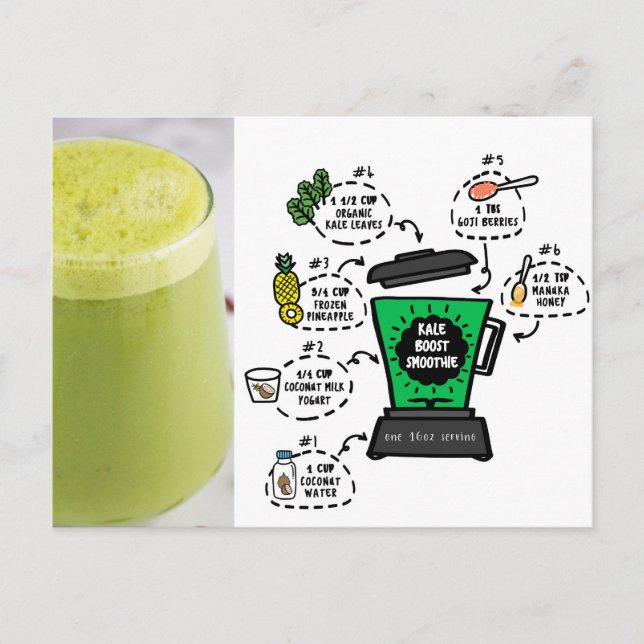 Postal receta de kale drive smoothie (Anverso)