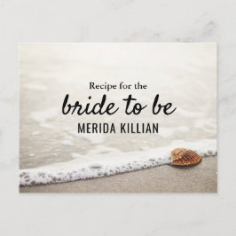 Postal Receta de la ducha de la novia con olas de playa