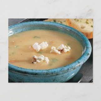 Postal Receta de la sopa del queso de la cerveza