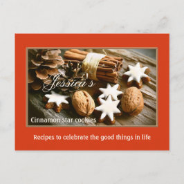 Postal Receta de las cookies de los Navidades de la estre
