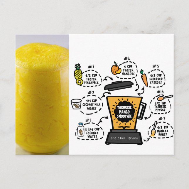 Postal Receta de Mango Smoothie de Turmeric (Anverso)