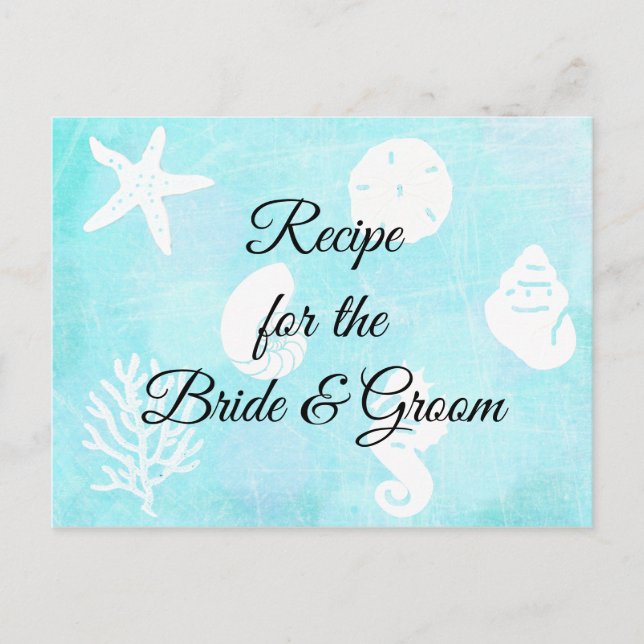 Postal Receta de mariscos para el Boda de novias (Anverso)