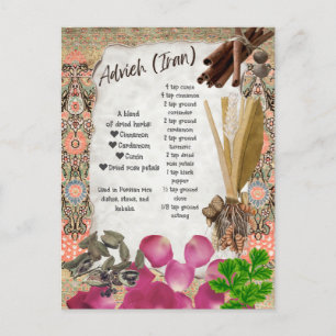 Postal Receta de mezcla de especias aconsejeh persa