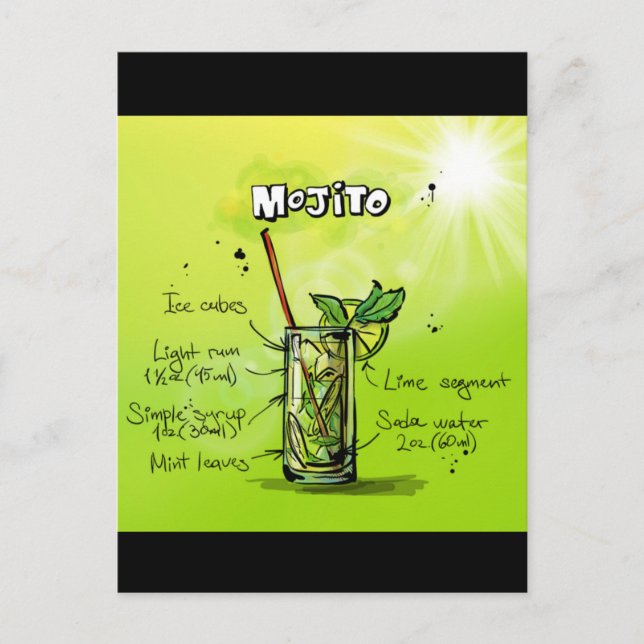 Postal Receta de Mojito (Anverso)