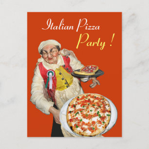 Postal Receta de Naranja amarillo FIESTA PIZZA ITALIANA