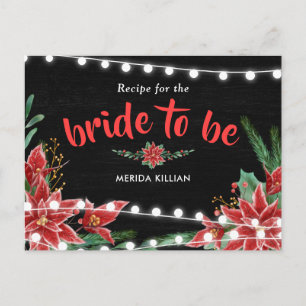 Postal Receta de Navidades de Chalkboard de Poinsettia