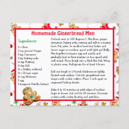 Postal Receta de Navidades de galletas de pan de jengibre