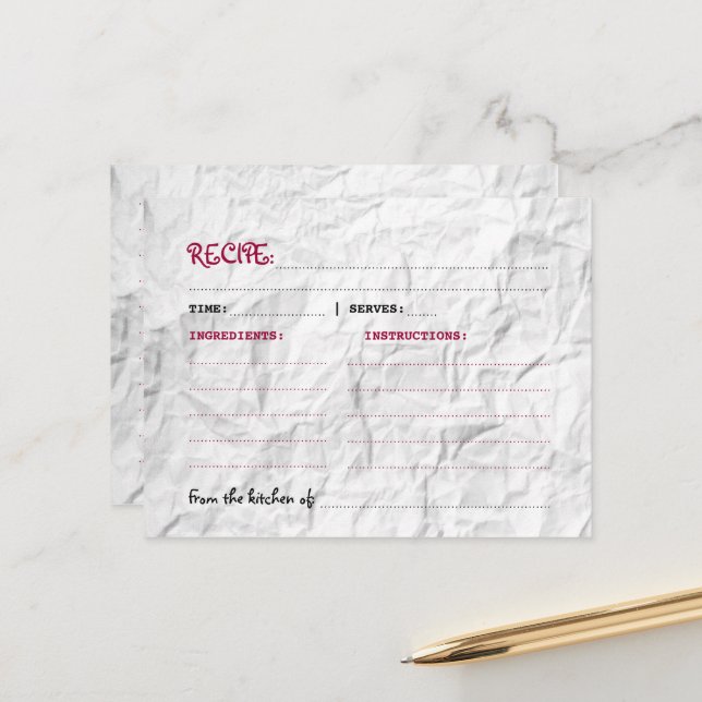 Postal Receta De Papel Creado (Anverso/Reverso In Situ)